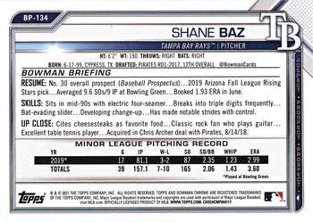 2021 Bowman - Prospects Camo #BP-134 Shane Baz Back