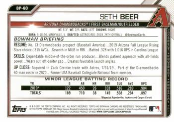 2021 Bowman - Prospects Purple #BP-60 Seth Beer Back