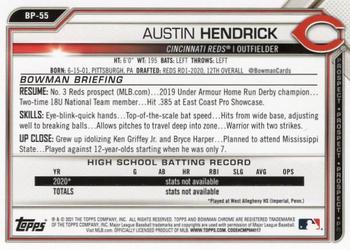 2021 Bowman - Prospects Green #BP-55 Austin Hendrick Back