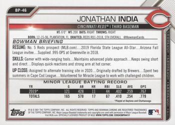 2021 Bowman - Prospects Gold #BP-46 Jonathan India Back