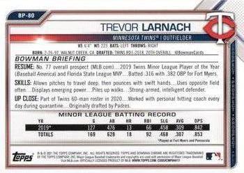 2021 Bowman - Prospects Gold #BP-80 Trevor Larnach Back