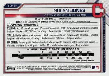 2021 Bowman - Chrome Prospects #BCP-35 Nolan Jones Back