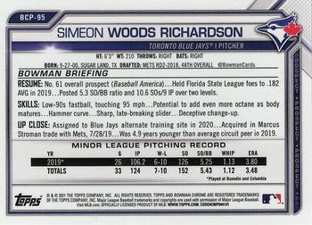 2021 Bowman - Chrome Prospects #BCP-95 Simeon Woods Richardson Back
