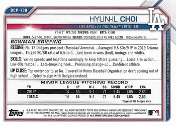 2021 Bowman - Chrome Prospects #BCP-130 Hyun-il Choi Back