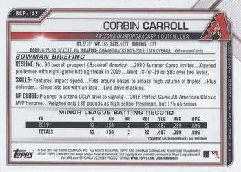 2021 Bowman - Chrome Prospects #BCP-142 Corbin Carroll Back
