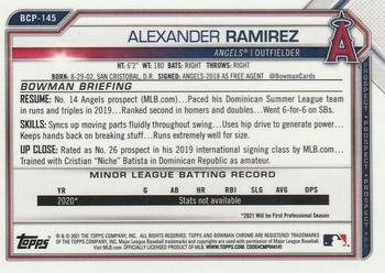 2021 Bowman - Chrome Prospects #BCP-145 Alexander Ramirez Back