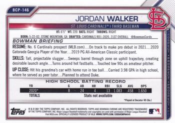 2021 Bowman - Chrome Prospects #BCP-146 Jordan Walker Back