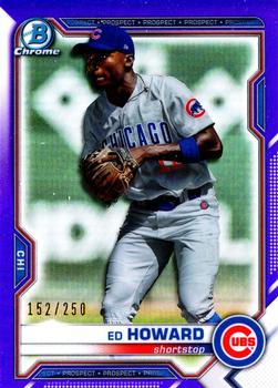 2021 Bowman - Chrome Prospects Purple Refractor #BCP-12 Ed Howard Front