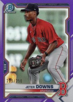 2021 Bowman - Chrome Prospects Purple Refractor #BCP-107 Jeter Downs Front