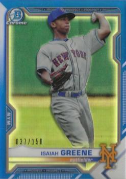 2021 Bowman - Chrome Prospects Blue Refractor #BCP-62 Isaiah Greene Front