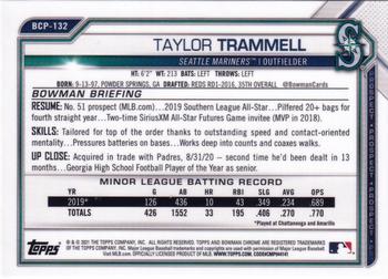 2021 Bowman - Chrome Prospects Blue Shimmer Refractor #BCP-132 Taylor Trammell Back