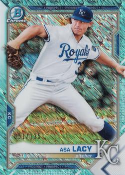 2021 Bowman - Chrome Prospects Aqua Shimmer Refractor #BCP-83 Asa Lacy Front
