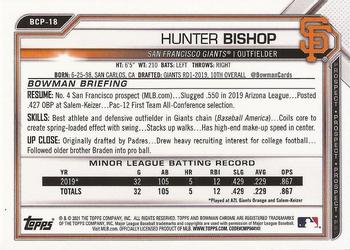 2021 Bowman - Chrome Prospects Green Shimmer Refractor #BCP-18 Hunter Bishop Back