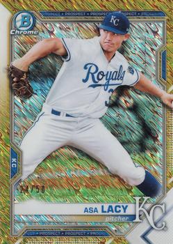 2021 Bowman - Chrome Prospects Gold Shimmer Refractor #BCP-83 Asa Lacy Front