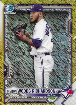2021 Bowman - Chrome Prospects Gold Shimmer Refractor #BCP-95 Simeon Woods Richardson Front