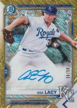 2021 Bowman - Chrome Prospect Autographs Gold Shimmer Refractor #CPA-AL Asa Lacy Front