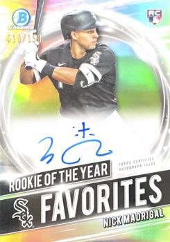 2021 Bowman - Chrome Rookie of the Year Favorites Autographs #ROYF-NM Nick Madrigal Front