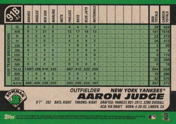 2021 Bowman - 1991 Bowman Baseball #91B-AJ Aaron Judge Back