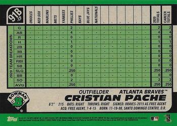 2021 Bowman - 1991 Bowman Baseball #91B-CP Cristian Pache Back