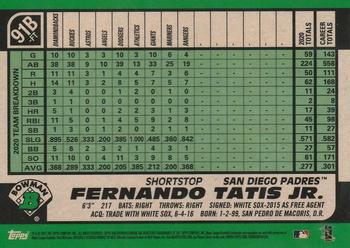 2021 Bowman - 1991 Bowman Baseball Atomic Refractor #91B-FT Fernando Tatis Jr. Back
