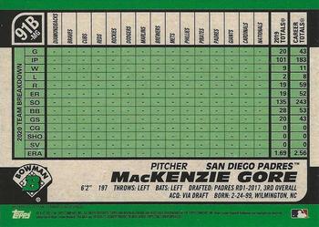 2021 Bowman - 1991 Bowman Baseball Atomic Refractor #91B-MG MacKenzie Gore Back