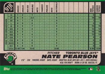 2021 Bowman - 1991 Bowman Baseball Atomic Refractor #91B-NP Nate Pearson Back
