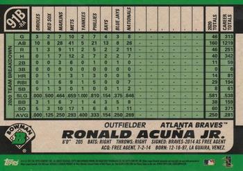 2021 Bowman - 1991 Bowman Baseball Atomic Refractor #91B-RA Ronald Acuña Jr. Back