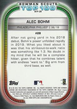 2021 Bowman - Chrome Bowman Scouts Top 100 #BTP-28 Alec Bohm Back