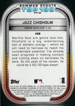 2021 Bowman - Chrome Bowman Scouts Top 100 #BTP-68 Jazz Chisholm Back