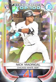 2021 Bowman - Chrome Bowman Scouts Top 100 Atomic Refractor #BTP-41 Nick Madrigal Front