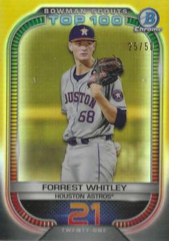 2021 Bowman - Chrome Bowman Scouts Top 100 Gold Refractor #BTP-21 Forrest Whitley Front