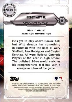 2021 Bowman - Chrome Positional Promise #POS-BW Bobby Witt Jr. Back