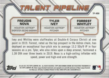 2021 Bowman - Chrome Talent Pipeline #TP-HOU Tyler Ivey / Freudis Nova / Forrest Whitley Back