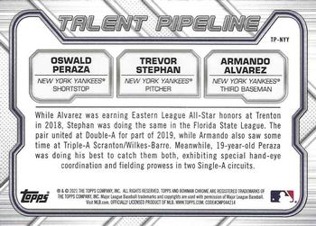 2021 Bowman - Chrome Talent Pipeline #TP-NYY Trevor Stephan / Oswald Peraza / Armando Alvarez Back