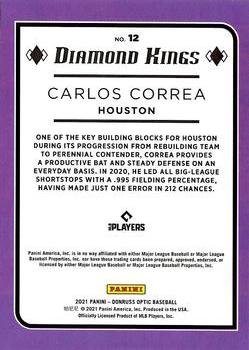 2021 Donruss Optic #12 Carlos Correa Back