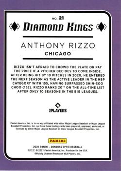 2021 Donruss Optic #21 Anthony Rizzo Back