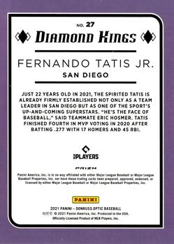 2021 Donruss Optic #27 Fernando Tatis Jr. Back