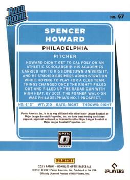 2021 Donruss Optic #67 Spencer Howard Back