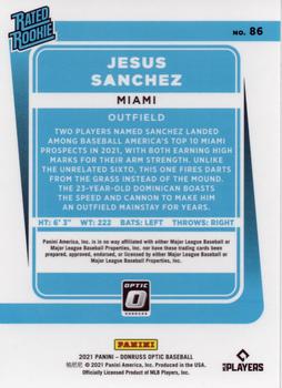 2021 Donruss Optic #86 Jesus Sanchez Back