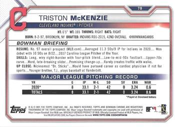 2021 Bowman - Fuchsia #79 Triston McKenzie Back