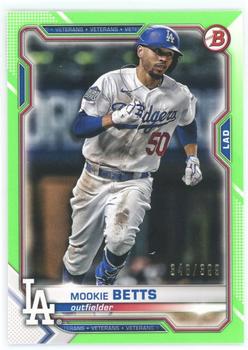 2021 Bowman - Neon Green #61 Mookie Betts Front