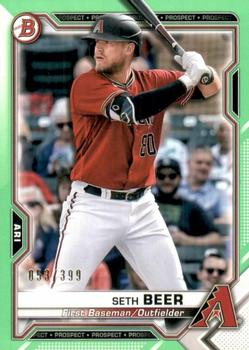 2021 Bowman - Prospects Neon Green #BP-60 Seth Beer Front