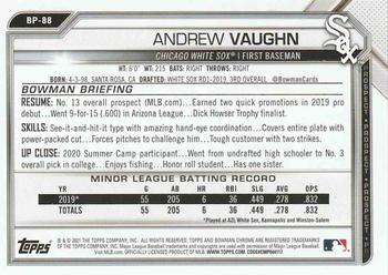 2021 Bowman - Prospects Fuchsia #BP-88 Andrew Vaughn Back