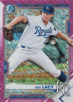 2021 Bowman - Chrome Prospects Fuchsia Shimmer Refractor #BCP-83 Asa Lacy Front