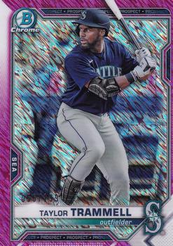 2021 Bowman - Chrome Prospects Fuchsia Shimmer Refractor #BCP-132 Taylor Trammell Front