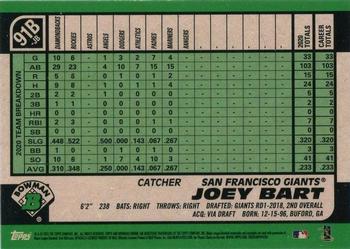 2021 Bowman - 1991 Bowman Baseball Aqua Refractor #91B-JB Joey Bart Back