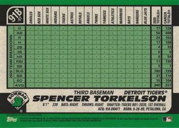 2021 Bowman - 1991 Bowman Baseball Aqua Refractor #91B-ST Spencer Torkelson Back