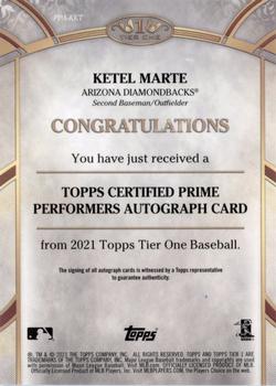 2021 Topps Tier One - Prime Performers Autographs #PPA-KET Ketel Marte Back