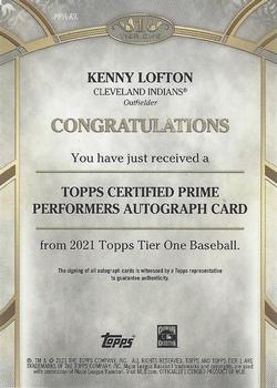 2021 Topps Tier One - Prime Performers Autographs #PPA-KL Kenny Lofton Back