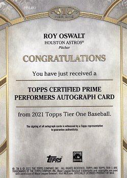 2021 Topps Tier One - Prime Performers Autographs #PPA-RO Roy Oswalt Back